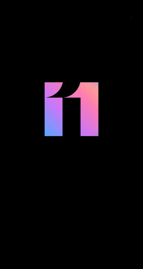 Aesthetic MIUI 11 HD wallpaper with minimalist eleven graphic and vibrant blue to pink gradient background
