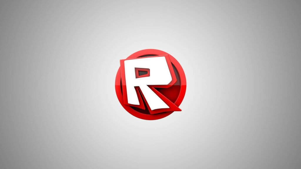 HD Roblox Logo Wallpaper: Classy Yet Minimalistic Design on Gray Background showcasing the Popular Online Video Game