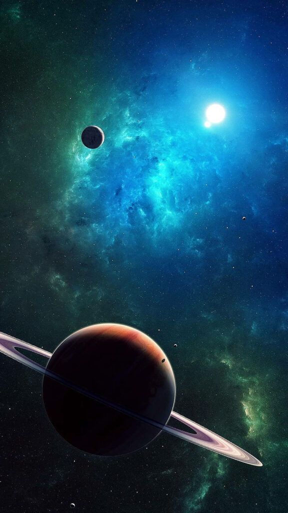 Stunning HD Solar System Wallpaper with Cosmic Nebula Background