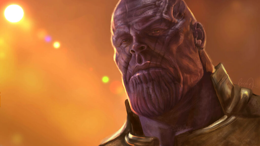Stunning Thanos Close-Up HD Wallpaper with Intense Gaze