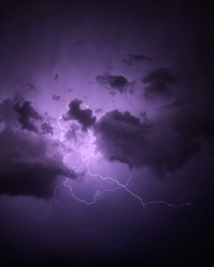 Stunning HD Thunderstorm Wallpaper: Lightning & Purple Sky Background