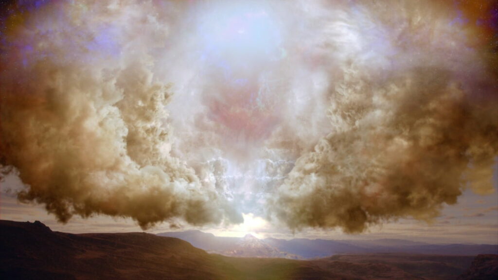 Stunning HD Wallpaper: Dramatic Sky & Radiant Clouds Over Mountains