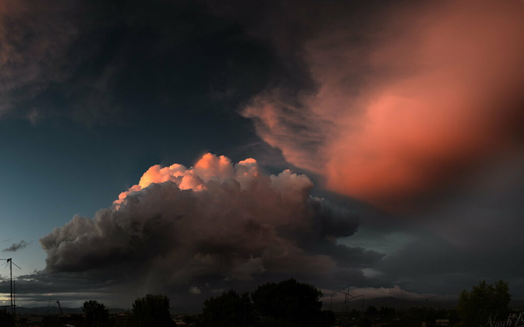 Stunning HD Wallpaper: Dramatic Sunset Landscape with Vibrant Clouds