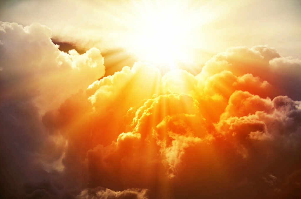 Radiant Sky Wallpaper: Vibrant Clouds & Sun Rays Background