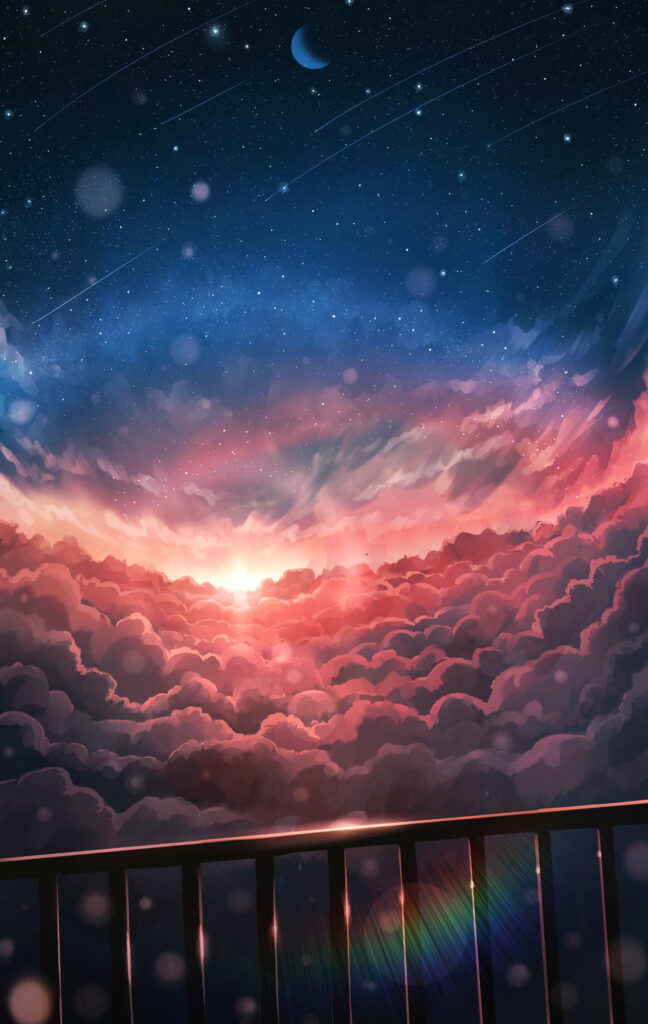 Serene HD Wallpaper: Captivating Sky Artwork for Portrait Background