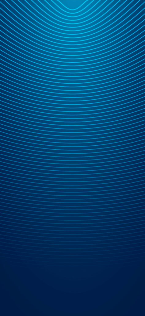 Minimalist abstract wallpaper with glowing blue concentric arcs on dark gradient background for mobile
