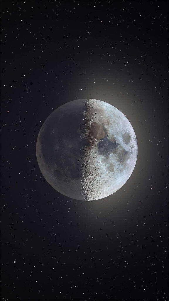 Stunning Half-Moon Wallpaper: Serene Starry Night Sky Background