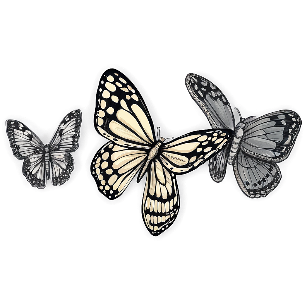 Intricate Hand-Drawn Butterfly Wallpaper in Grayscale & Beige