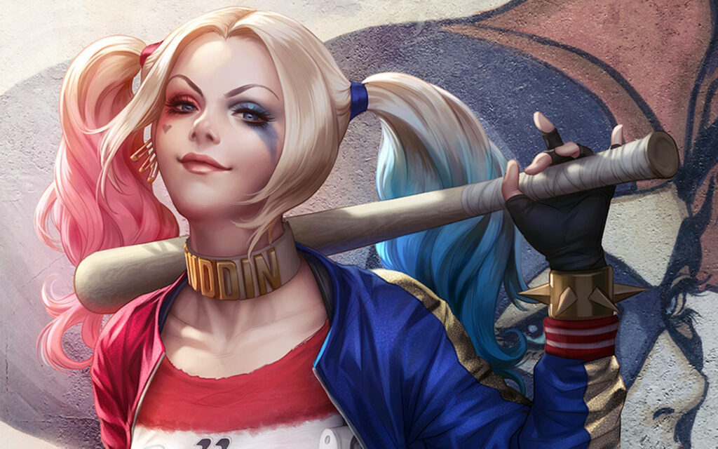 Vibrant Harley Quinn Wallpaper: Margot Robbie's Iconic Look