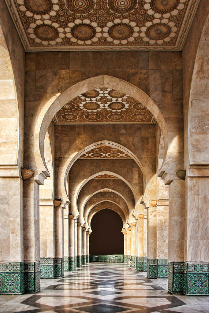 Elegant Hassan II Mosque Wallpaper: Architectural Beauty & Design