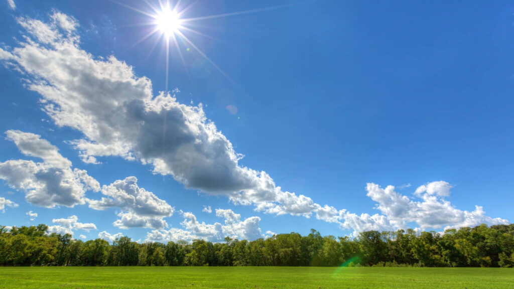 Majestic Skies and Serene Fields: A High-Resolution Wallpaper