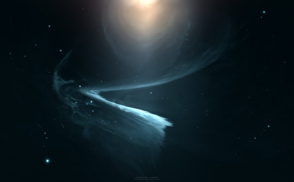 Stunning Ultrahd Spacescape: Starslide and Moon Amidst a Galaxy of Stars Wallpaper