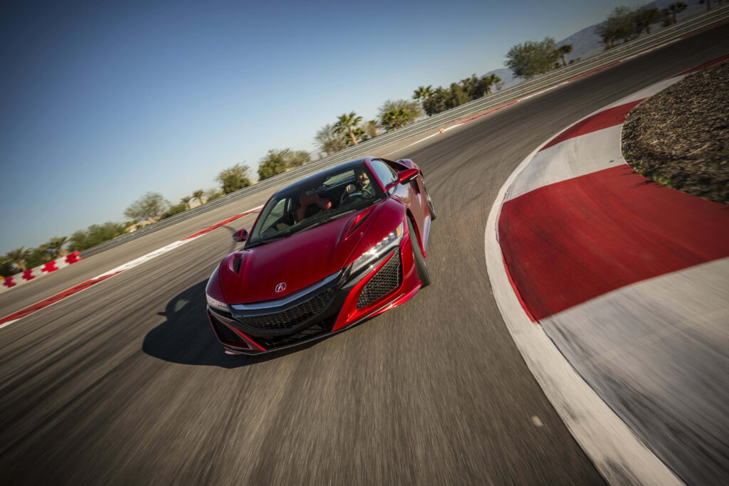Stunning Red Honda NSX Wallpaper: Speed & Elegance on the Track