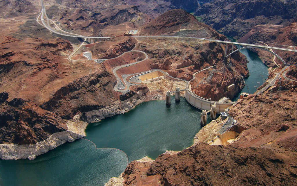 Hoover Dam Aerial View Wallpaper - Stunning Nature & Engineering Background