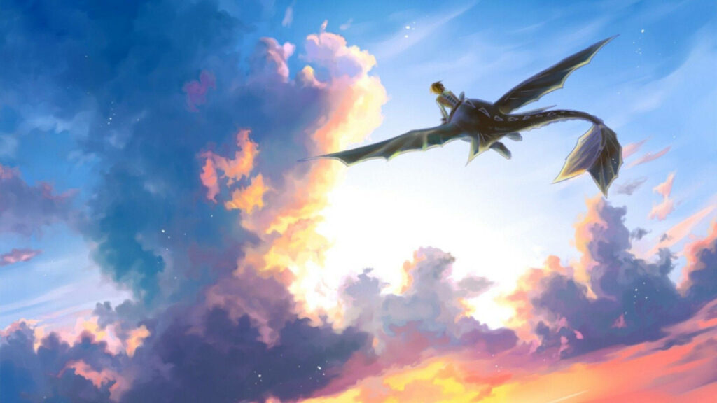Stunning How To Train Your Dragon Wallpaper: Dragon & Rider Scene