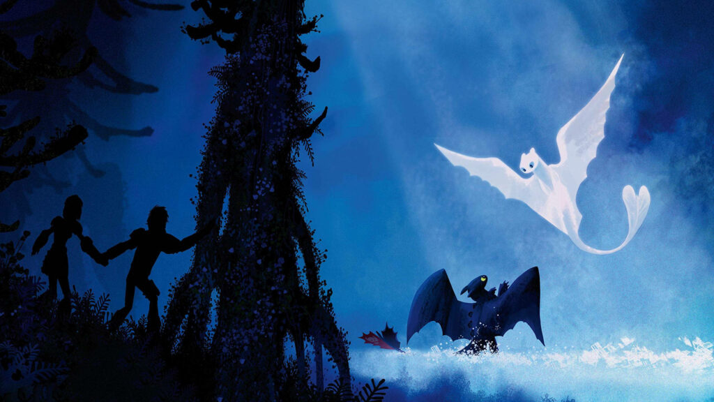 Stunning How To Train Your Dragon Wallpaper: Toothless & Light Fury