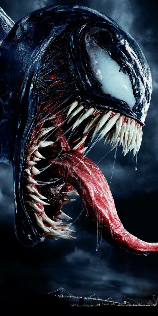 Hyper-Realistic Venom iPhone Wallpaper: Intricate Dark Design