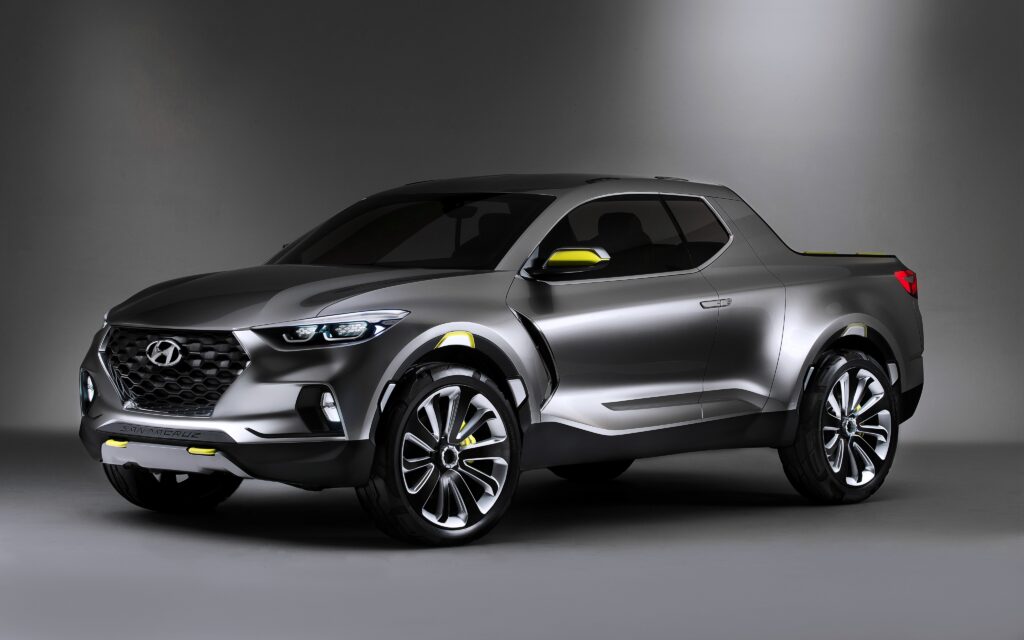 Sleek Hyundai Santa Cruz: Stunning Side View Wallpaper Design