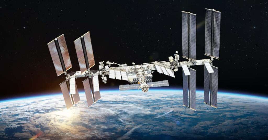 Stunning International Space Station Wallpaper: Earth Curvature Glow
