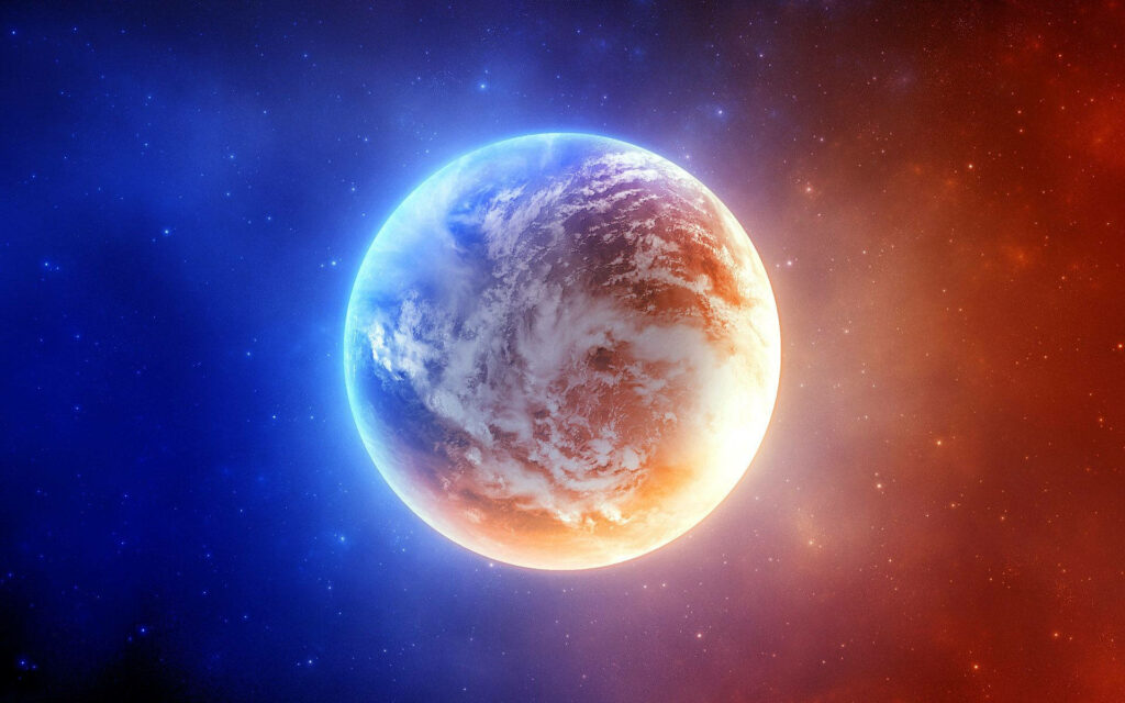 Vibrant Jupiter Wallpaper: Mesmerizing Cosmic Orange & Blue Background