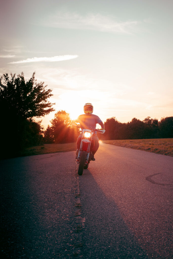 Stunning KTM Bike Rider Wallpaper: Sunset Adventure Background