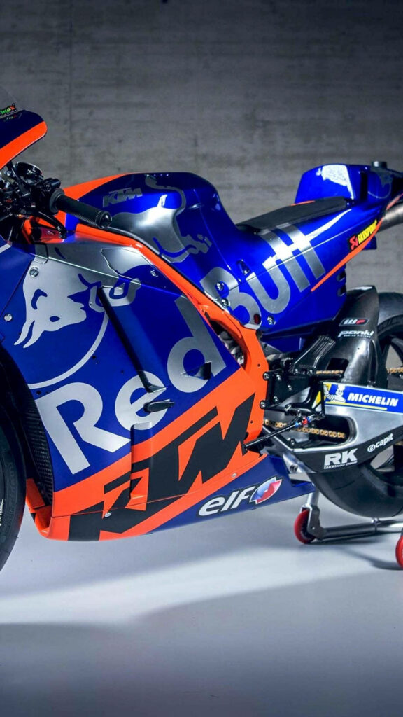 KTM MotoGP Bike Wallpaper - Stunning Blue & Orange Design