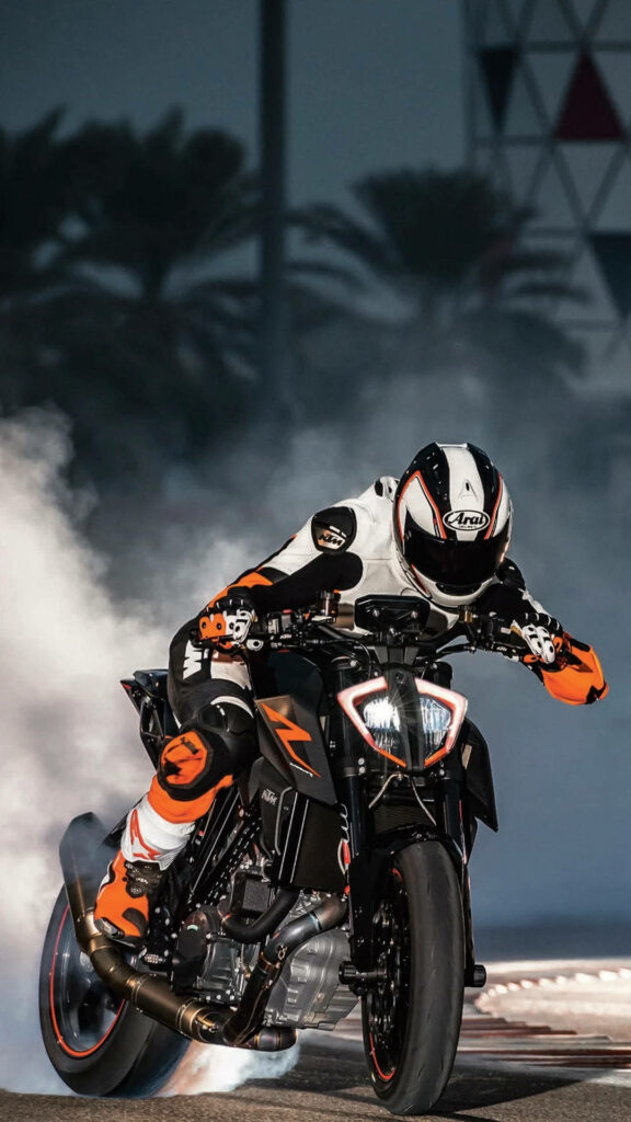 Stunning KTM Racer Burnout iPhone Wallpaper Background