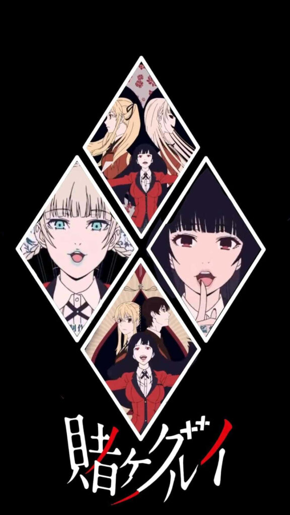 Kakegurui Anime Wallpaper: Geometric Diamond Design Background