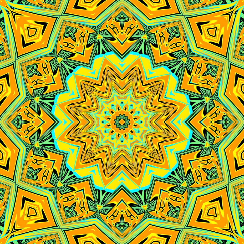 Vibrant Kaleidoscope Wallpaper: Intricate Fractal Design Background