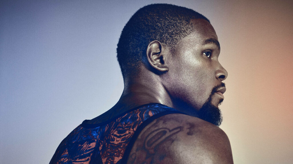 Close-Up Wallpaper of Kevin Durant with Intense Expression