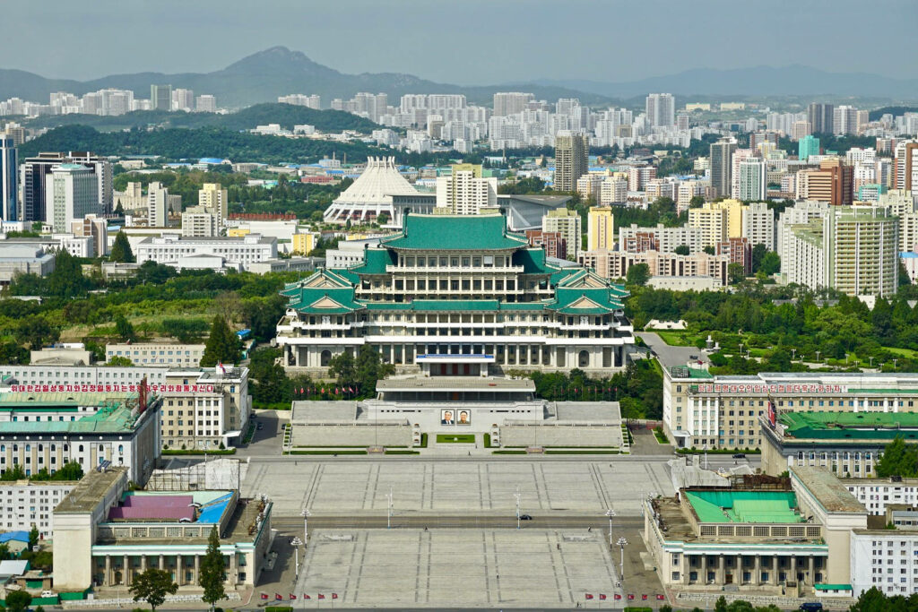Stunning Kim Il-Sung Square View: Grand Architecture & Urban Landscape Wallpaper