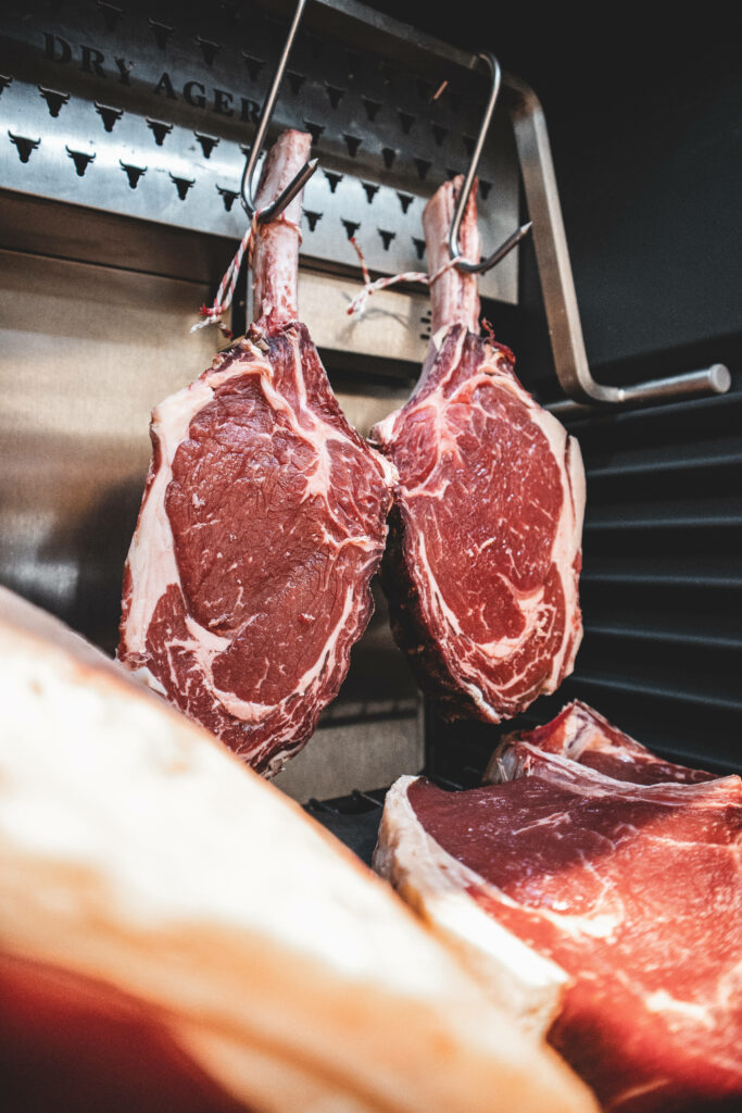 Premium Kobe Beef Image: Marbled Texture in Butcher Setting Wallpaper