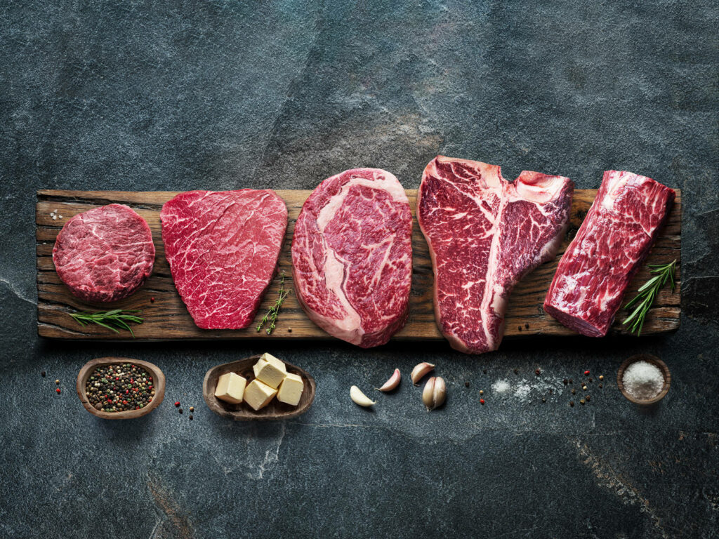 Rustic Kobe Beef Wallpaper: Perfectly Sliced with Seasoning Ingredients