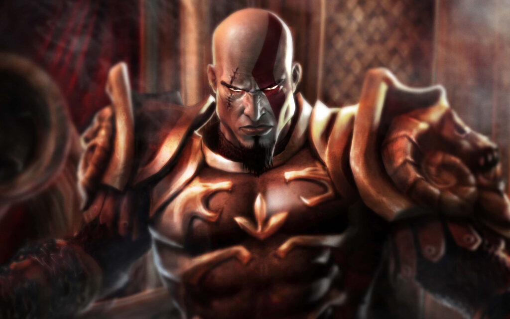 Stunning Kratos Wallpaper: Intense Art & Armor from God of War Ragnarok