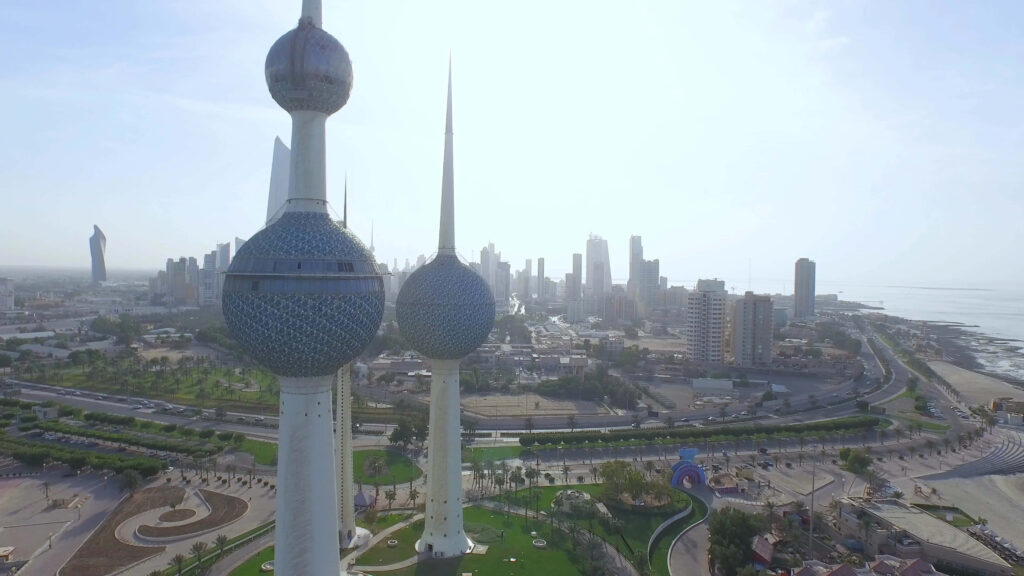 Stunning Kuwait Towers Wallpaper: Modern Architecture Meets Urban Life