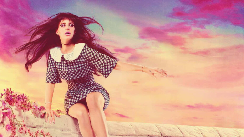Lana Del Rey Wallpaper: Elegant Style in a Colorful Sunset