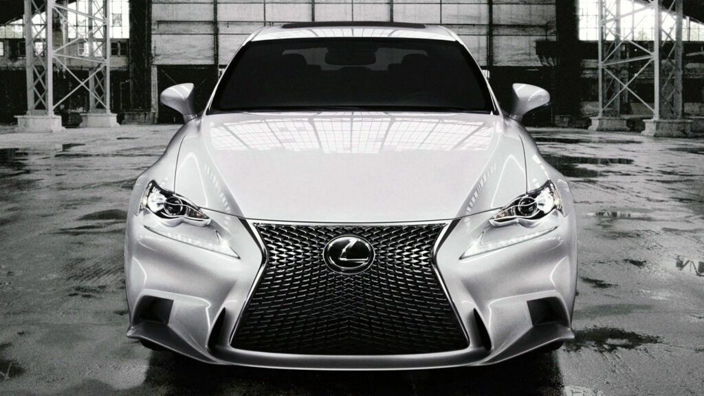 Stunning White Lexus IS F in Industrial Background - Sleek Design Wallpaper