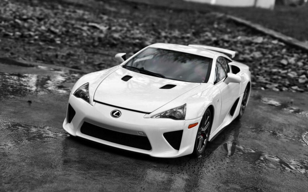 Stunning White Lexus LFA Wallpaper: Sleek Sports Car Reflection