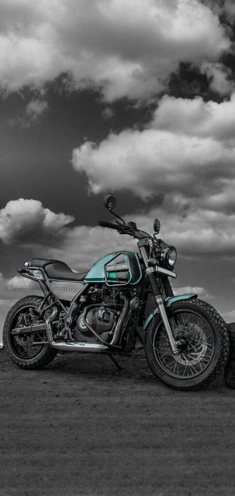 Stunning Light Blue Royal Enfield Himalayan Wallpaper Background