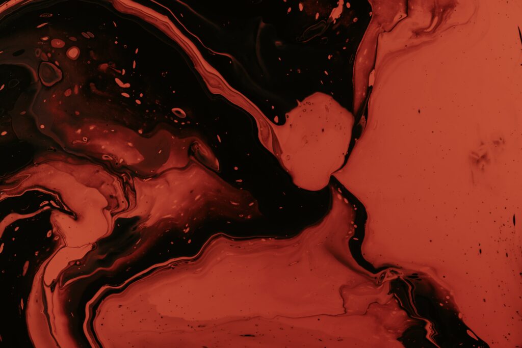 Stunning Liquid Paint Abstract Wallpaper in Red and Black