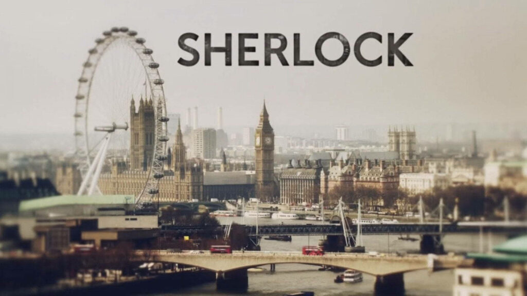 Stunning London Cityscape Wallpaper: Sherlock with Eye & Big Ben