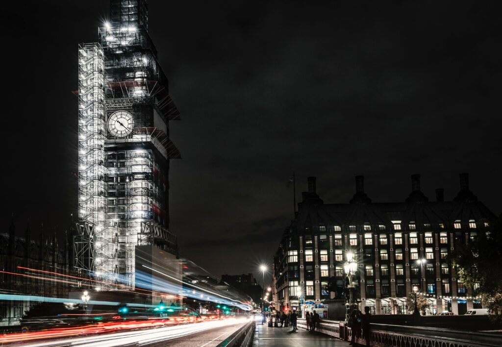 Vibrant London Night Wallpaper: Iconic Architecture & Light Trails