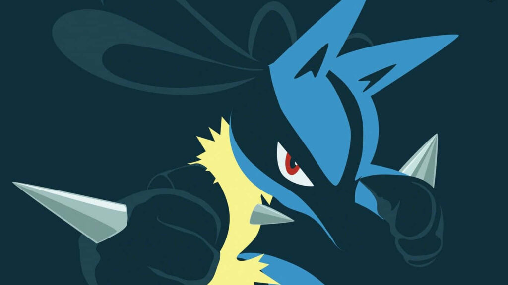 Dynamic Lucario Vector Art Wallpaper - Stunning Pokémon Background