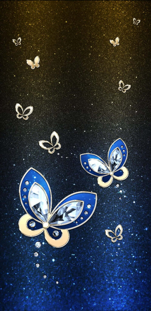 Enchanting Luminescent Butterfly Wallpaper | Dreamy Starry Background