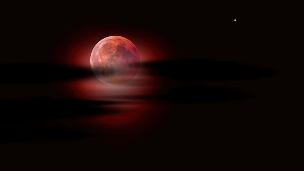 Lunar Eclipse Wallpaper: Stunning Red Moon & Dark Sky Background