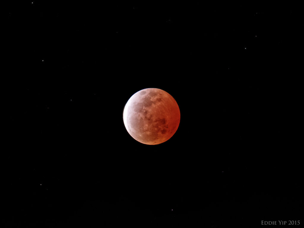 Stunning Full Moon Lunar Eclipse Wallpaper Background Under Stars