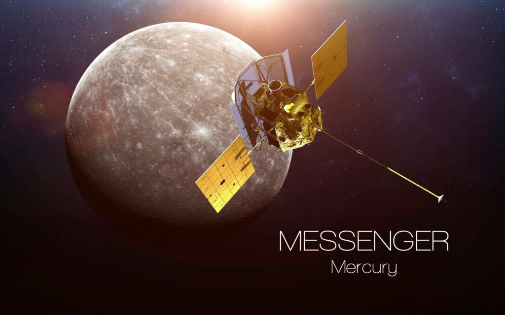 Stunning MESSENGER Satellite Orbiting Mercury - Space Wallpaper