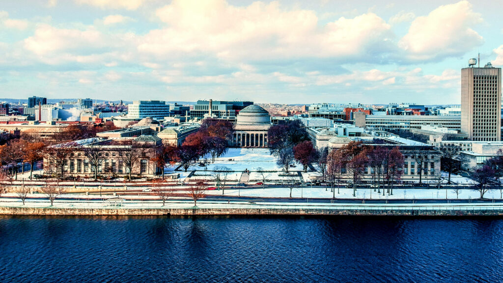 Serene MIT Campus Wallpaper: Winter View Over Charles River