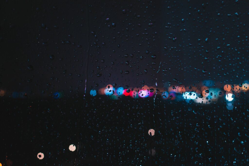 Stunning Raindrop Wallpaper: Macro View with Blurred City Lights