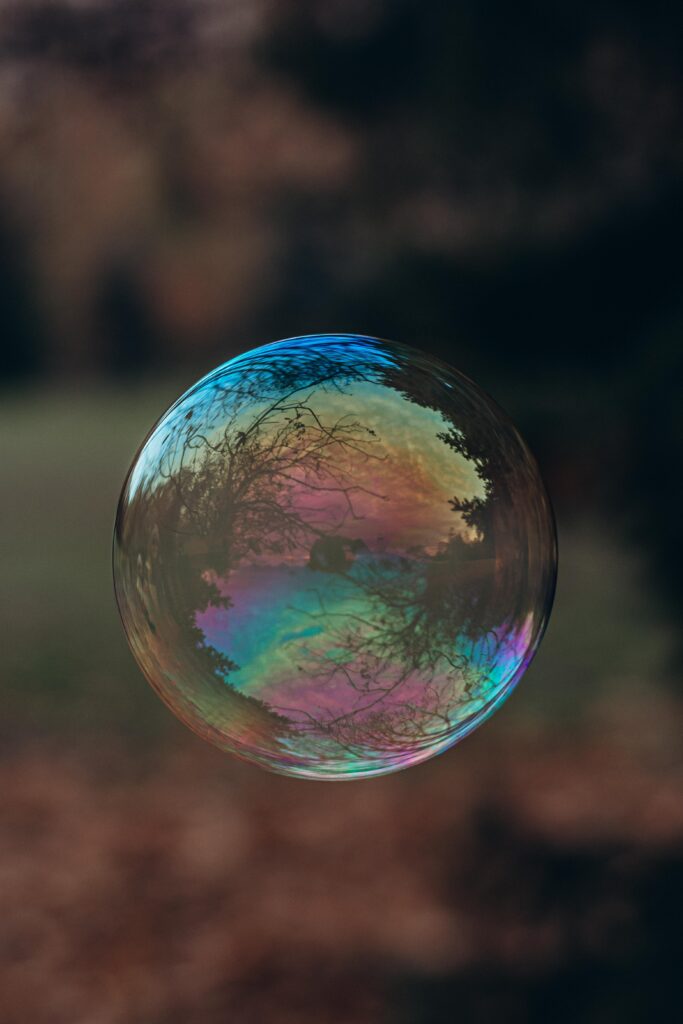 Mesmerizing Iridescent Soap Bubble Macro: Colorful Wallpaper Background